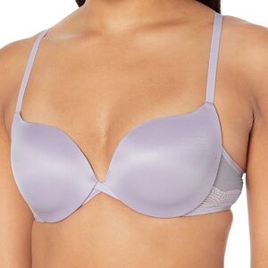 NWT Maidenform Push Up & In Underwire Plunge Bra 38C Lavender Style DM9900
